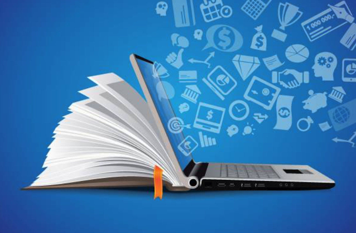 Book opening into computer